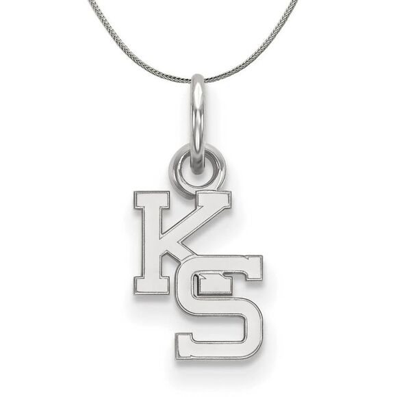 Sterling Silver Kansas State XS (Tiny) Pendant Necklace - 24 Inch